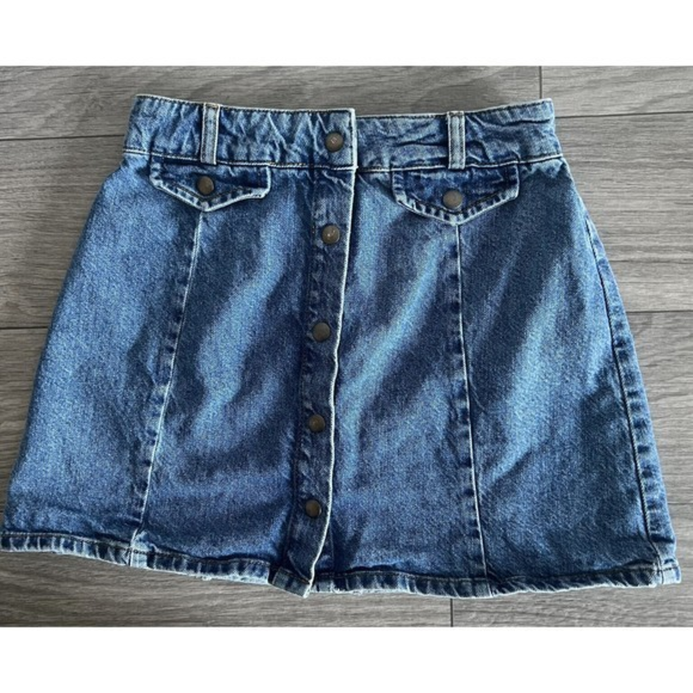 BDG Urban‎ Outfitters Snap Button Blue Denim Mini Skirt Size Small